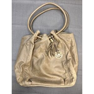 Michael Kors Gold Ring Tote Shoulder‎ Bag Taupe READ